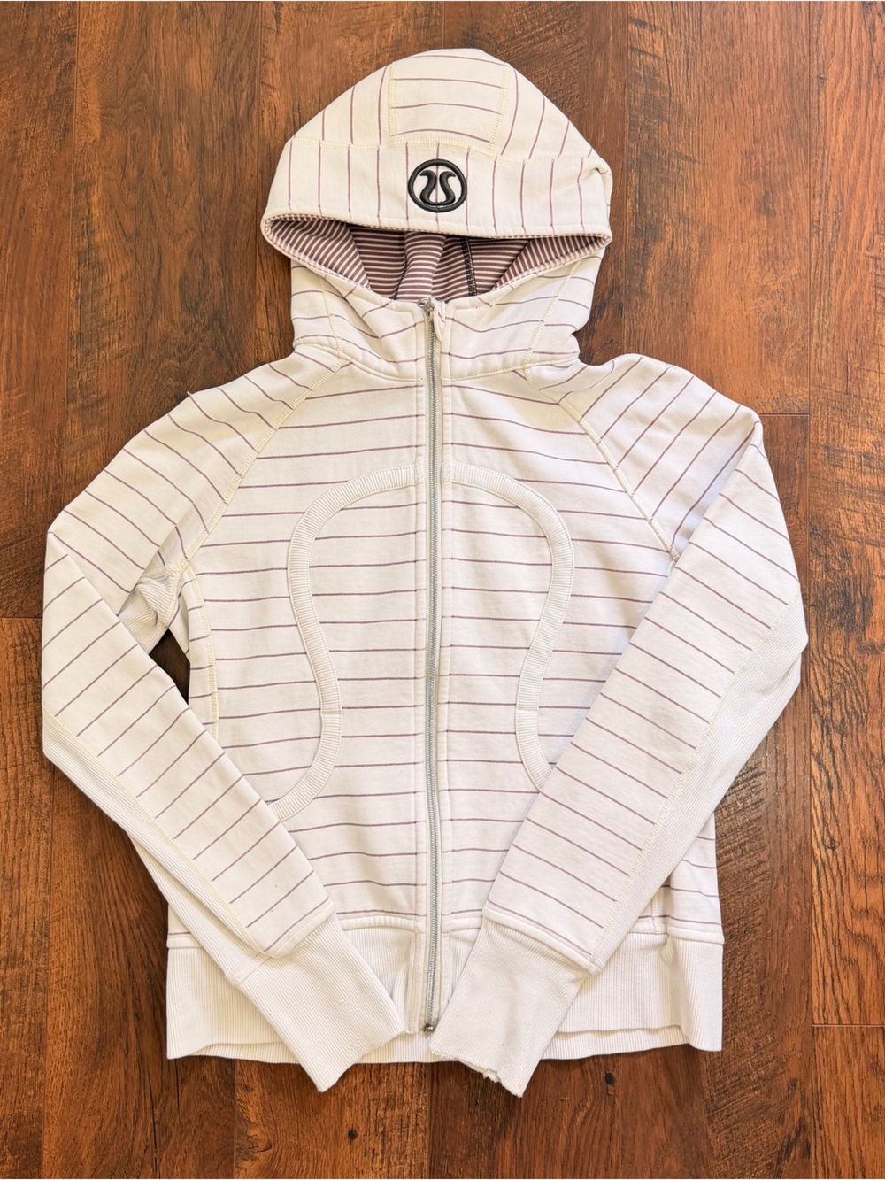 Lululemon Scuba Hoodie II in the Slalom Angel Wing stripe colorway Vintage Zip